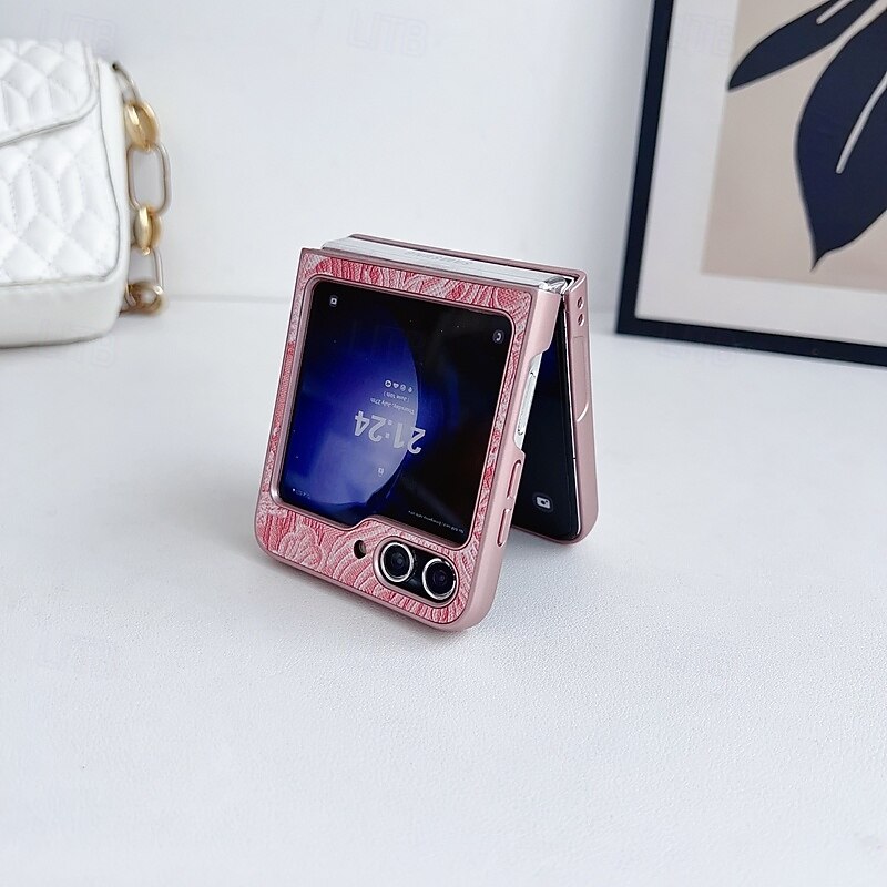 Phone Case For Samsung Galaxy Z Flip 6 Z Flip 5 Z Flip 4 Z Flip 3 Back Cover Shockproof Retro PC PU Leather 2025 - $16.99 –P7