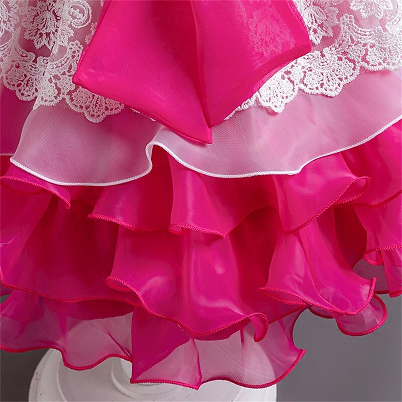 kinderkleidung Mädchen Cosplay-Kleid Party Kleid Farbblock Ärmellos Leistung Weihnachten Gitter Rückenfrei Patchwork Schön Süß Polyester Maxi abendkleider Schaukelkleid Tüll-Kleid Winter 4-12 Jahre 2025 - $41.99 –P6