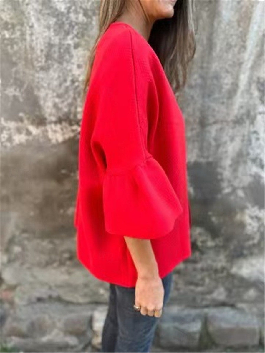 Women's Winter Jacket Outdoor Street Daily Wear Fall Winter Regular Coat Regular Fit Thermal Warm Breathable Stylish Casual Jacket 3/4 Length Sleeve Plain Oversize Black Red Green 2025 - $41.99 –P3