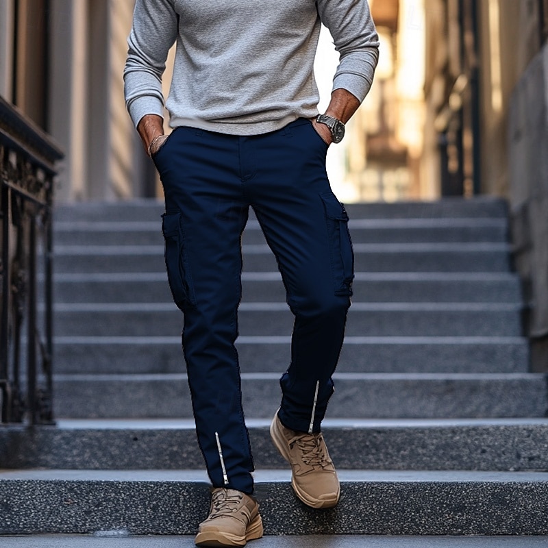 Per uomo Pantaloni cargo Pantaloni Pantaloni casual Cerniera Tasche Liscio Comfort Traspirante Lunghezza intera Informale Giornaliero Per eventi Di tendenza Streetwear Nero Bianco Media elasticità del 2025 a $30.99 –P3