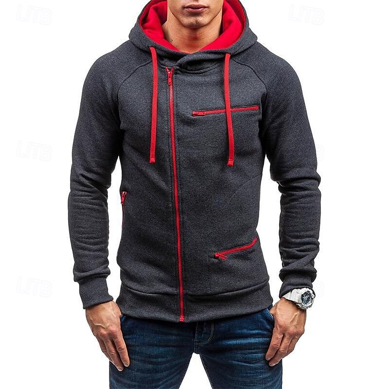 Homme Sweat à capuche zippé Sweat à capuche en molleton Noir Blanche Vin Chameau Gris foncé Capuche Bloc de couleur Fermez Patchwork Sport & Loisir du quotidien Vacances Polyester Vêtement de rue de 2025 ? $18.49 –P10