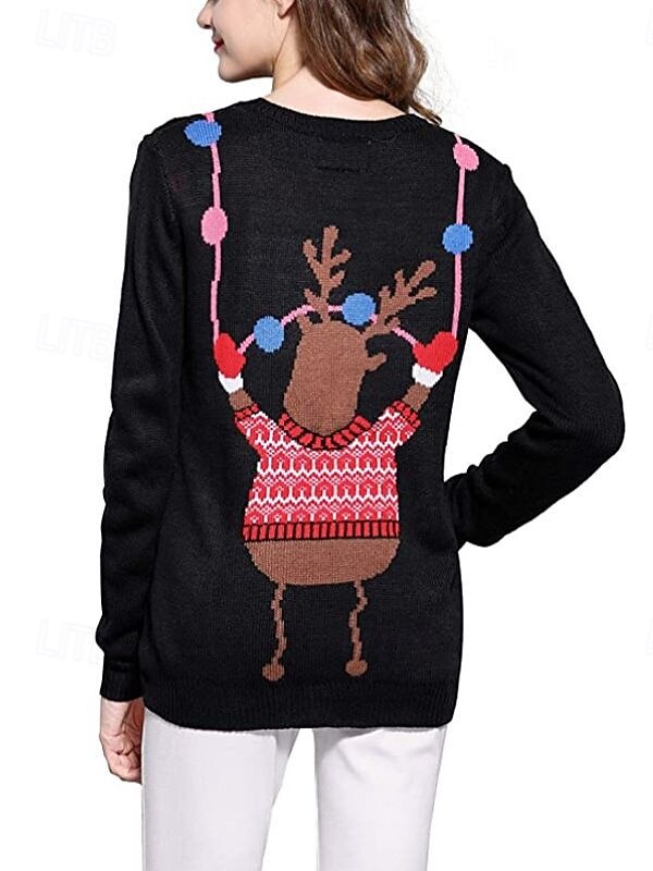 Jul Reinsdyr Jerseysjakke Genser Stygg julegenser Animé 3D Morsom Til Dame Voksne Jul Karneval 3D-utskrift Fest Fritid / hverdag 2025 - $30.99 –P4