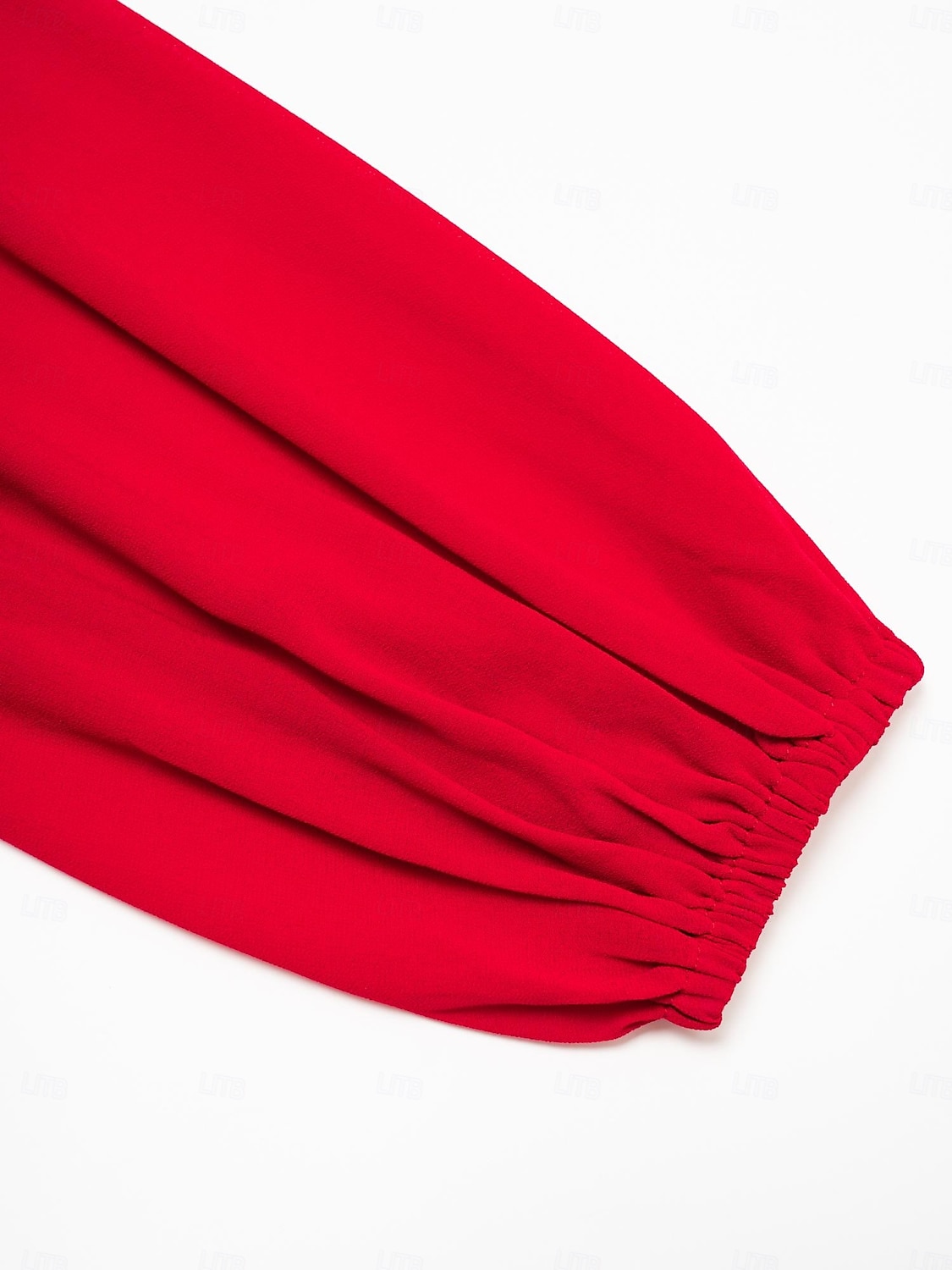 abito lungo da festa in chiffon rosso e pizzo con scollo a V del 2025 a $178.99 –P12