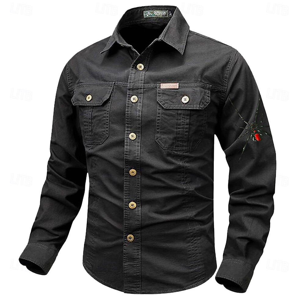Per uomo Animali SPIDER Camicie da lavoro Camicia occidentale Camicia da carico Manica lunga Vintage Occidentale Informale Sportivo Per uscire Inverno Primavera & Autunno Collo ripiegabile Stampa del 2025 a $27.99 –P1