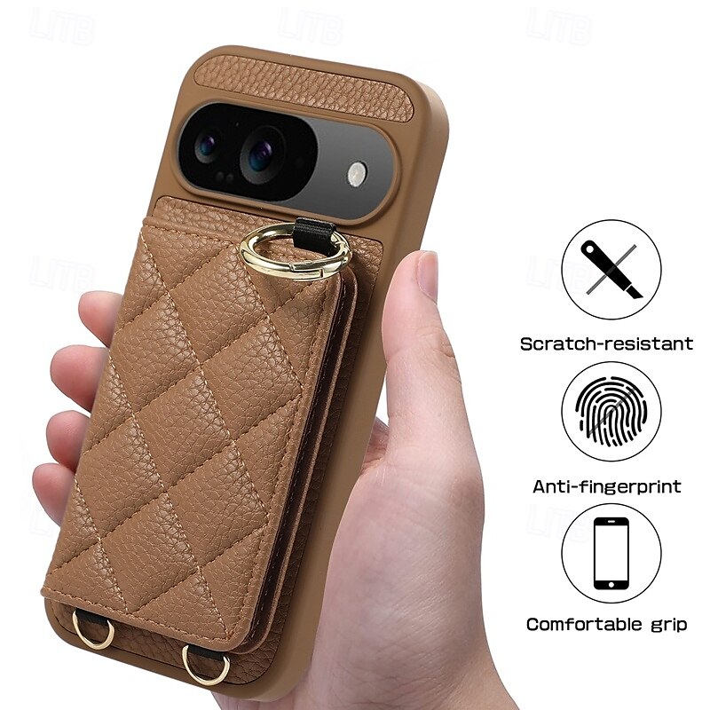 2025年 電話 ケース 用途 ピクセル9プロ ピクセル9プロXL Pixel 8 Pro Pixel 8 ピクセル9 バックカバー スタンド付き ストラップ付き カード挿入口 レトロ風 TPU PUレザー コレクション – $23.99 –P7