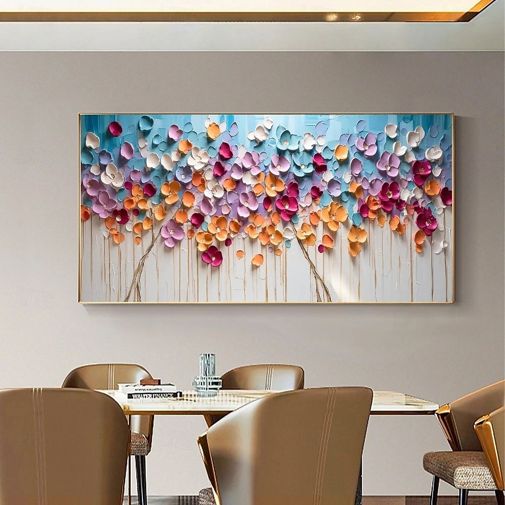 Ölgemälde handgemaltes 3D-Blumengemälde, handgefertigtes Palettenmesser, Blumen, Ölgemälde, Wandkunst, großes 3D-weißes Strukturgemälde, moderne dekorative Gemälde, Impressionismus, abstraktes weißes 2025 - $77.99 –P7