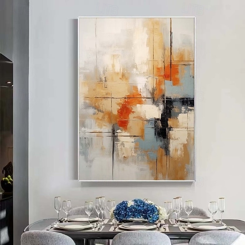 Großes, 100 % handgemaltes abstraktes Ölgemälde in Gold auf Leinwand, handgefertigtes, reich strukturiertes Acryl-Wandgemälde, moderne Wandkunst, handgemaltes Kunstwerk, Ölgemälde mit Pattelmesser für 2025 - $116.99 –P6