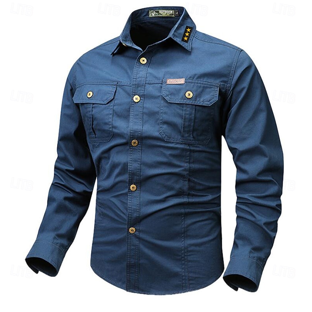 Per uomo Stella Motivo Geometrico Camicia da lavoro Camicia Western Camicia cargo Manica Lunga Vintage Casual Stile Western Sport & Outdoor Uscire Inverno Primavera & Autunno Collo ripiegato Stampato del 2026 a $29.99 –P6