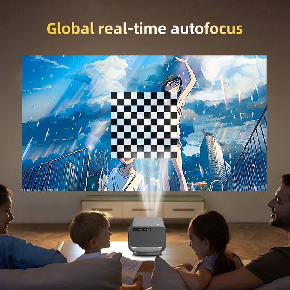 P20pro Smart Mini Projector 3500Lumens 5G Dual Band WiFi Bluetooth 5.1 HD 1080P LED Android 13 Automatic Correction Projector 2025 - $196.99 –P4