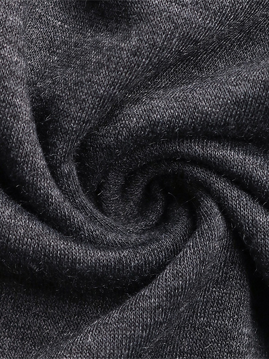 naisten collegepaita rento plain street dailywear pyöreä kaulaprintti pitkähihainen tummanharmaa syksy talvi 2025 - $36.99 –P7