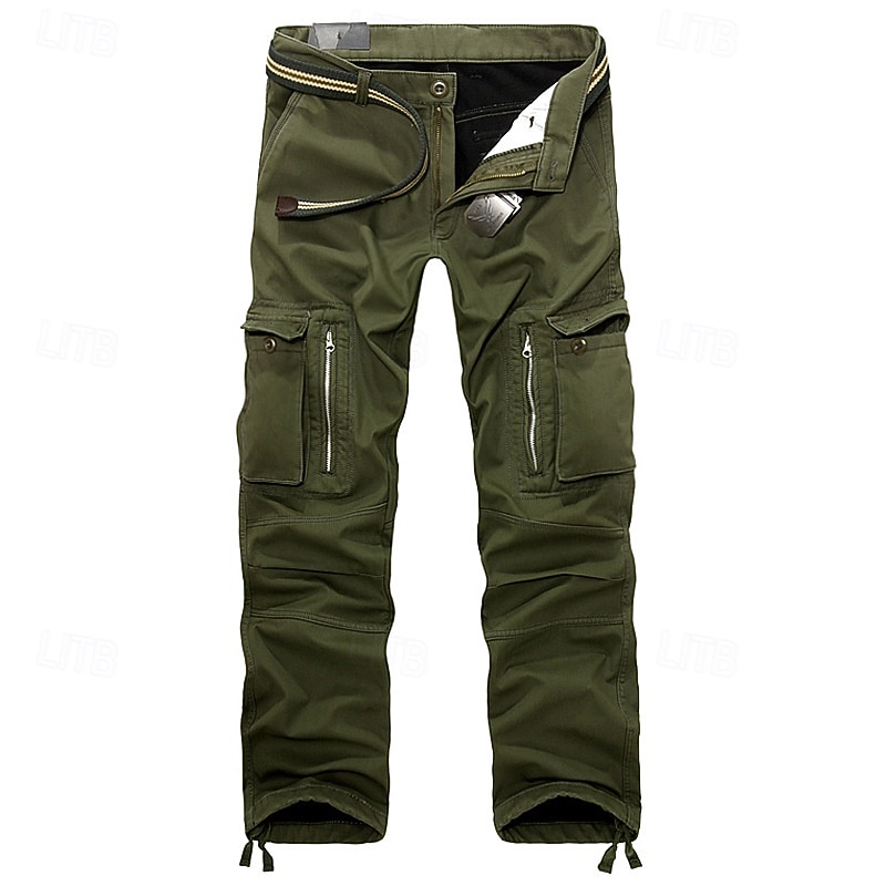Herren Outdoorhosen Cargohosen Wanderhosen Fleecegefütterte Hosen Militär Frühling Herbst Außen Normale Passform Warm Atmungsaktiv Hosen Schwarz Armeegrün Jagd Klettern Camping / Wandern 2026 - $49.99 –P10
