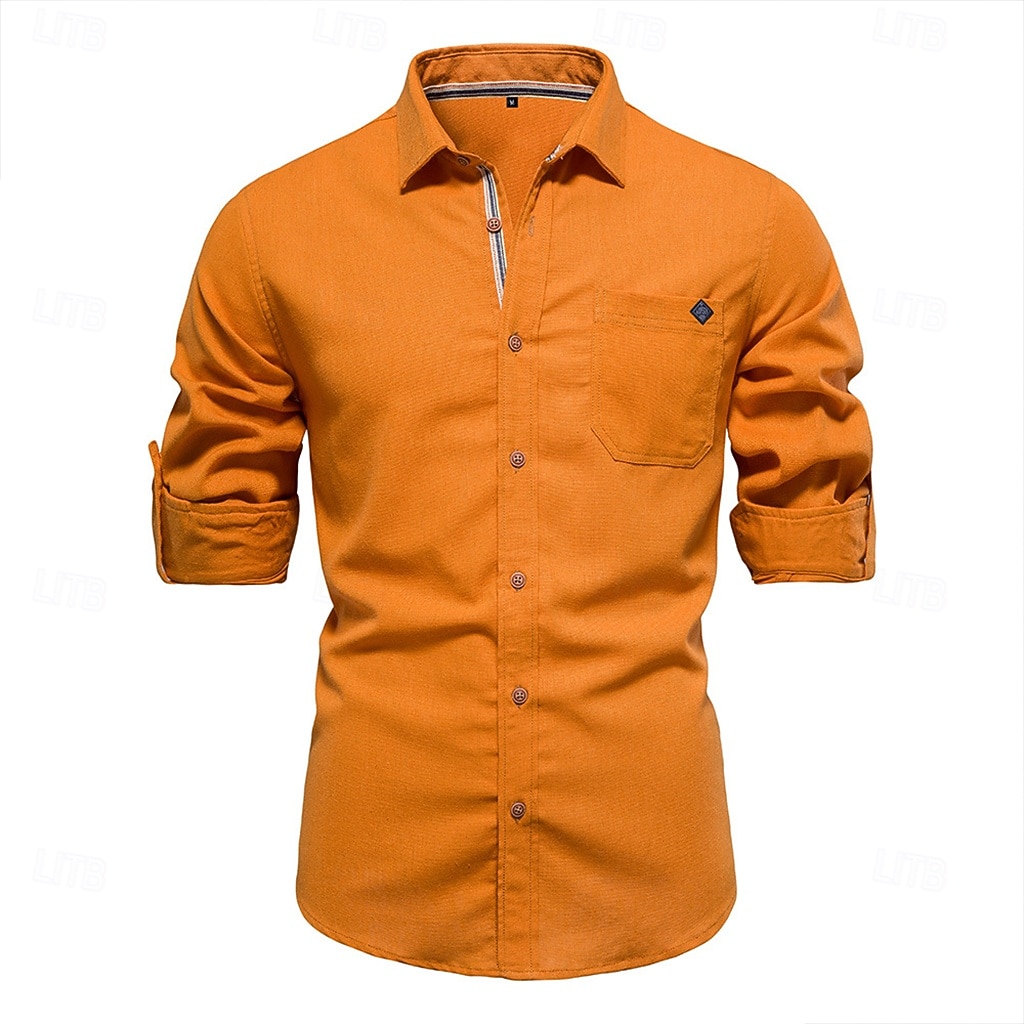 Homens Saia Camisa casual Tecido Casamento Ao ar livre Azul Manga Longa Aberto para a Lateral Inverno Primavera & Outono Roupa Bolsos de 2026 por $26.99 –P2