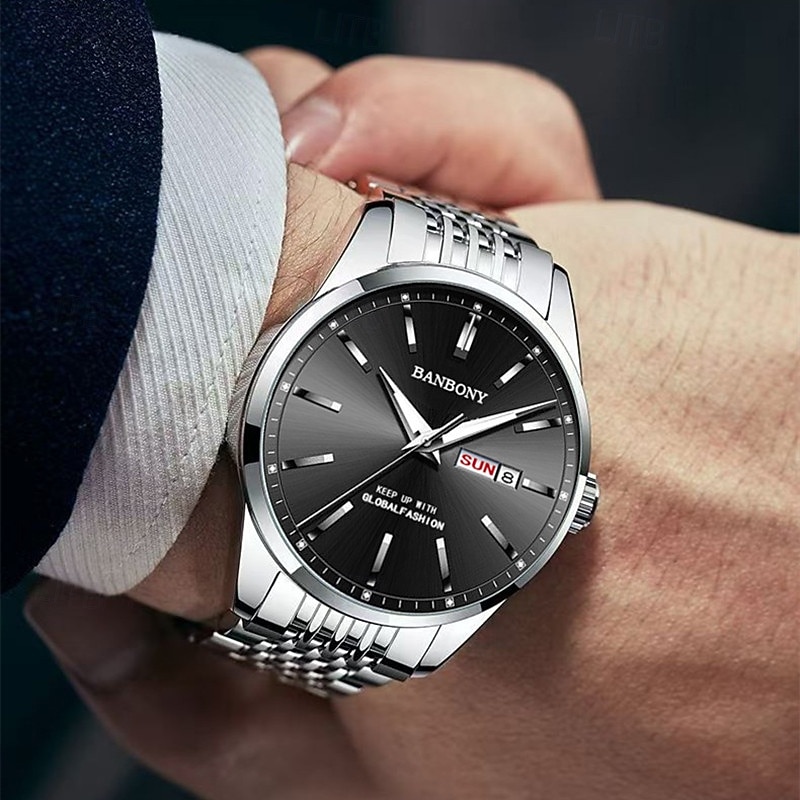 Uusi muotitrendi mineraalivahvistettu lasilinssi vedenkestävä yövalo kalenteri sunnuntain näyttö liiketoiminta vapaa-ajan urheilu kaunis ja tyylikäs miesten kello 2025 - $23.99 –P9