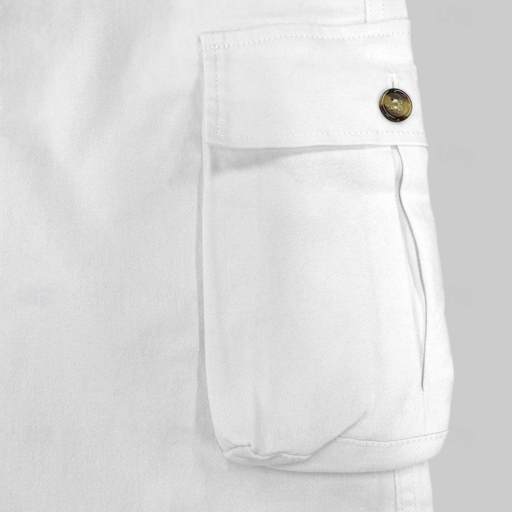 Per uomo Pantaloni cargo Pantaloni Pantaloni casual Cerniera Tasche Liscio Comfort Traspirante Lunghezza intera Informale Giornaliero Per eventi Di tendenza Streetwear Nero Bianco Media elasticità del 2025 a $30.99 –P7