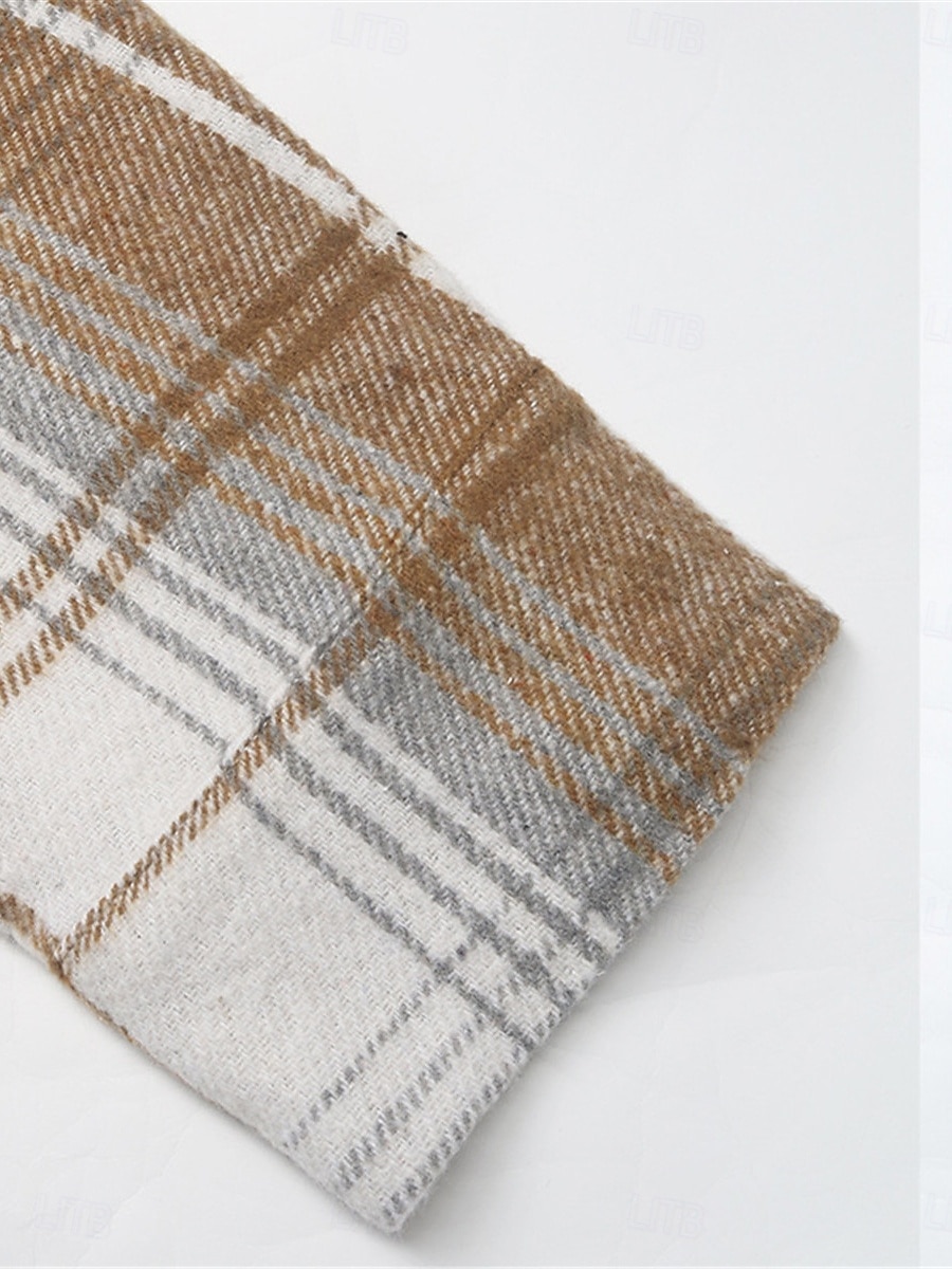 Damen Hemd Bluse Plaid Basic Brautkleider schlicht Langarm Hemdkragen Normale Oberteile Täglich Zip Bedruckt Khaki Herbst Winter 2025 - $32.99 –P8