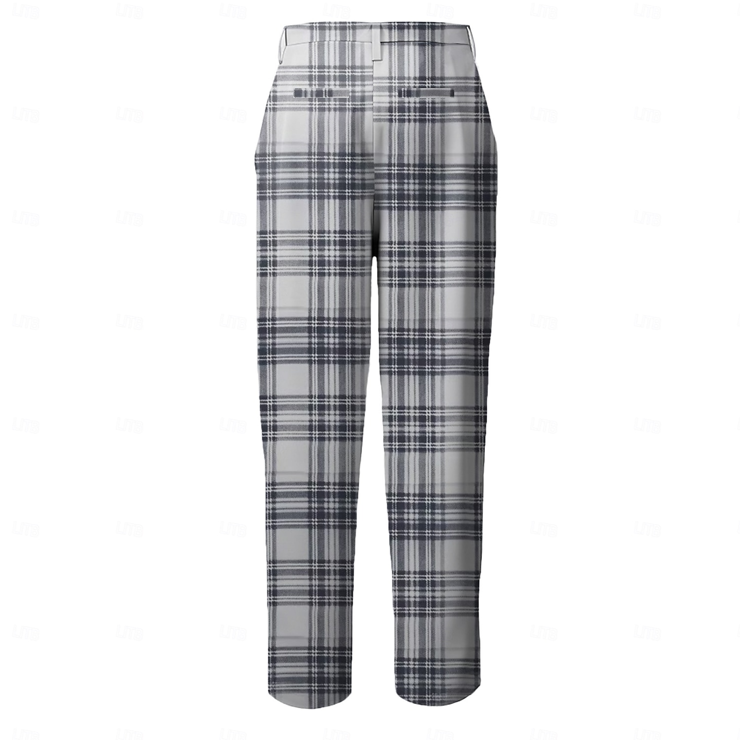 Herr Rutig Kostymbyxor Medium Midja Business Casual Formell Vardag Dragkedja Ficka Sommar Vår Höst 3D-tryck Svart Grå 2025 - $29.99 –P3