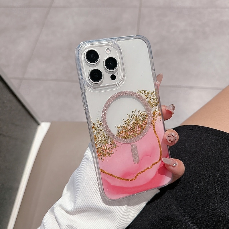Phone Case For iPhone 16 Pro Max Plus iPhone 16 iPhone 16 Pro iPhone 15 Pro Max Plus iPhone 15 iPhone 14 Pro Max iPhone 13 12 11 Pro Max Back Cover Magnetic Support Wireless Charging Bling Glitter 2025 - $16.99 –P14
