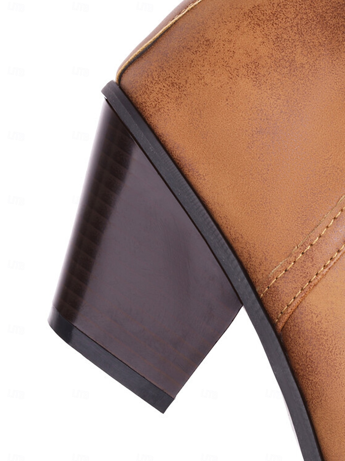 Botines estilo western vintage para mujer con tacones gruesos en bloque: botines de piel sintética con cremallera lateral para uso informal y al aire libre 2025 - $59.99 –P12