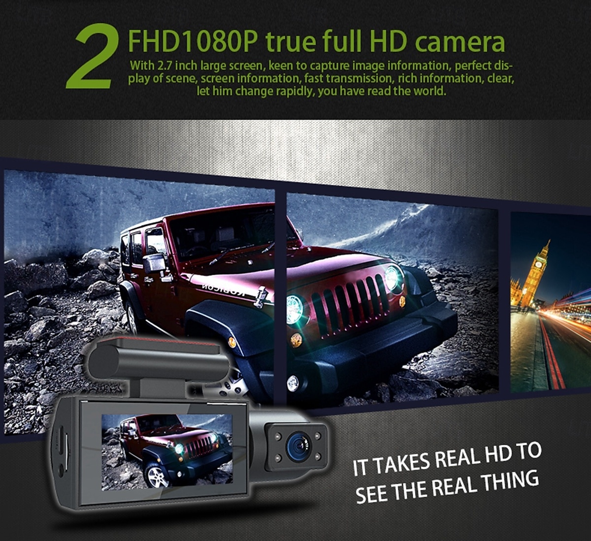 2025年 K3 1080p 新デザイン / HD / 360°監視 車のDVR １５０度 広角の 2 インチ IPS ダッシュカム ととも​​に WIFI / ナイトビジョン / エンドレスレコーディング 4 赤外線LED カーレコーダー  コレクション – $67.99 –P5