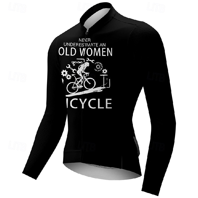 Pentru femei Jersey de ciclism Grafic Literă & Număr Manșon Lung Bicicletă Tricou Tee Jerseu cu 3 buzunare spate Ciclism montan Uscare rapidă Proiectare anatomică Wicking Respirabil Sport Alb Kaki 2026 - $27.99 –P10
