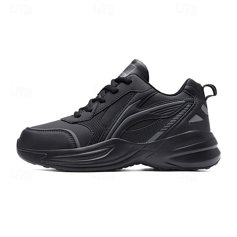Schwarze Laufschuhe für Herren mit Fellfutter, warme Wintersportschuhe für Outdoor-Sport und Freizeit 2025 - $54.99 –P5