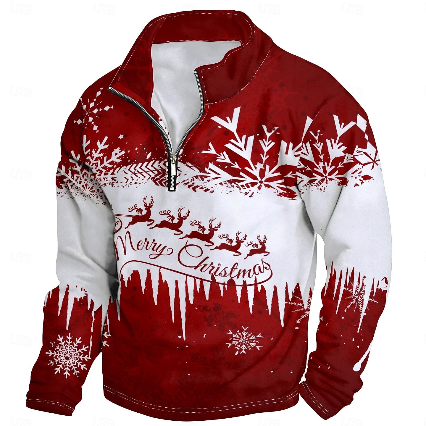 New Year Christmas Men's Sweatshirt Long Sleeve Vacation Going out Streetwear Light Yellow Dark Yellow Light Blue Gray&White Red2 Print Spring &  Fall Designer S M L XL XXL 3XL 2025 - $34.99 –P2