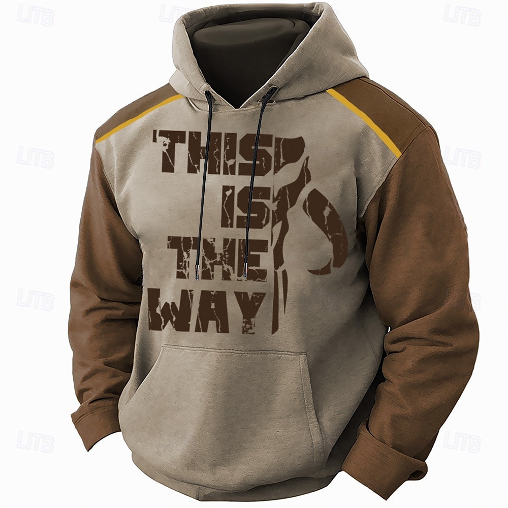 Herr Text Huvtröja Huvtröjor Tröja Huvtröja Långärmad Huvtröja Huva Mode 3D-tryck Utomhussport Helgdag Streetwear Brun Mönster Framficka Vår & Höst Designer 2025 - $29.99 –P1
