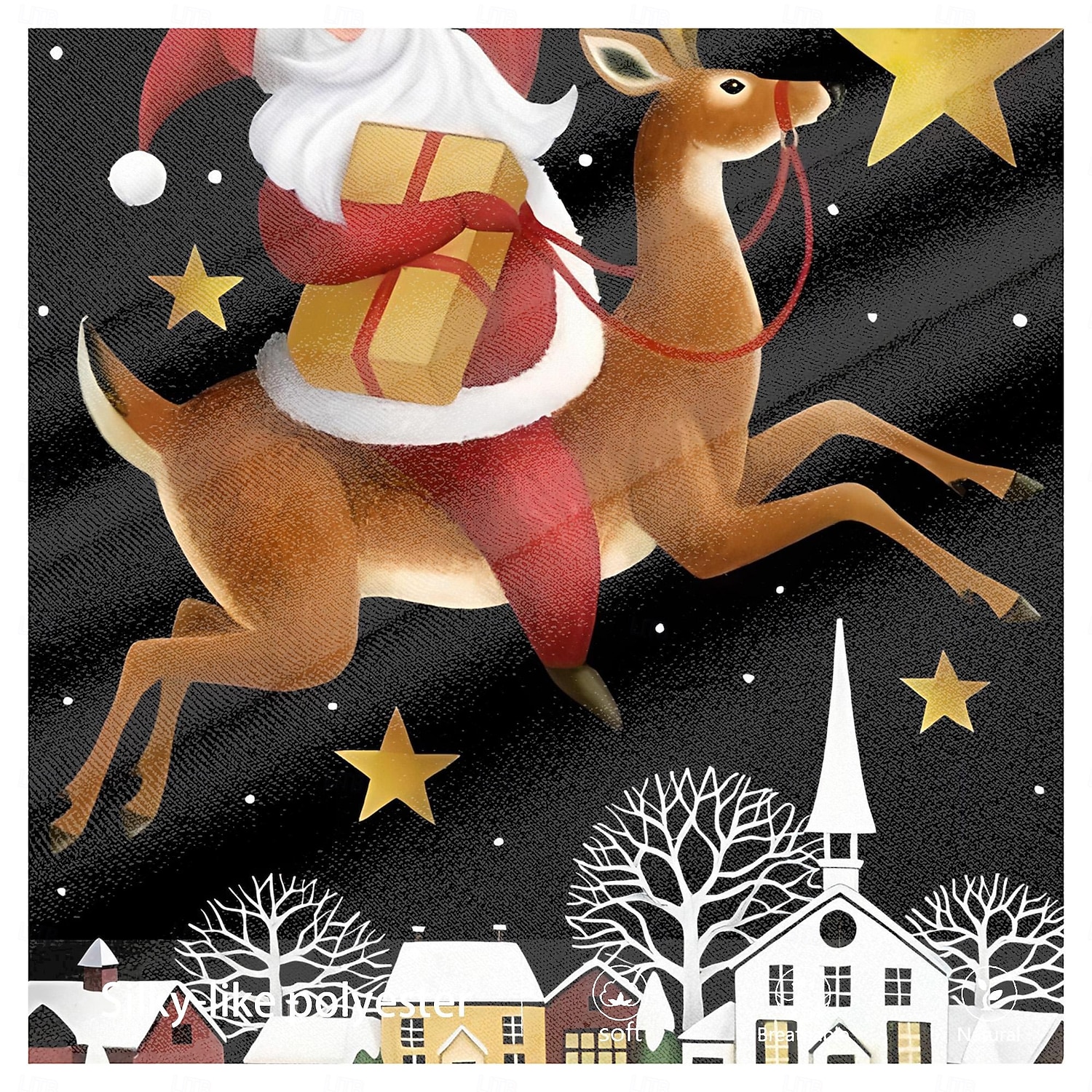 2025年 クリスマス 男性用 サンタクロース ルドルフ ポロシャツ ゴルフポロシャツ 長袖 ポロシャツ カラー カジュアル リゾート バケーション 日常着 3Dプリント ボタン 春 秋冬 ブラック  コレクション – $24.99 –P4