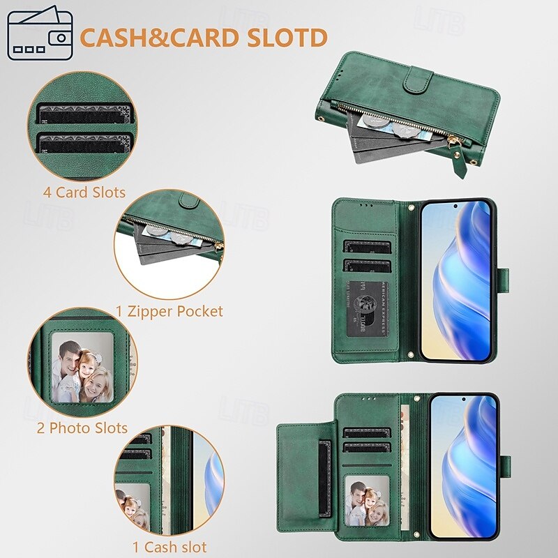 Phone Case For iPhone 16 Pro Max Plus iPhone 15 Pro Max Plus iPhone 14 13 12 11 Pro Max Plus iPhone 14 Pro Max iPhone 13 12 11 Pro Max Back Cover with Stand Holder Zipper Support Wireless Charging 2025 - $21.99 –P3