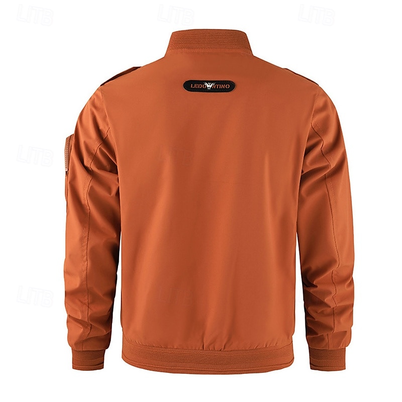 Voor heren Outdoor jas Softshell-jas Windjack Overgangsjack Vakantie Dagelijks waterdicht Winddicht Zak Lente & Herfst Effen Modieus Klassiek Opstaand Normaal Zwart Wit Geel blauw Oranje Jacks 2026 - $57.99 –P14