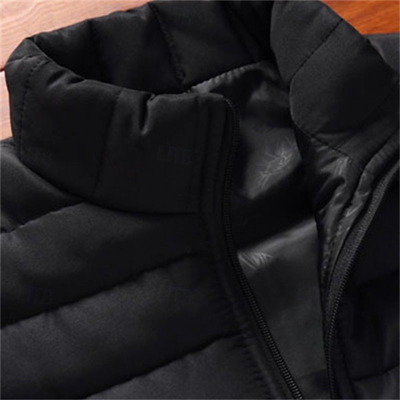 Pánské Puffer Vesta Prošívaná vesta Denní Rande Dovolená Módní Na běžné nošení Podzim zima Kapsy Polyester Zahřívací Pohodlné Pevná barva Zip Stojáček Běžný Černá Rubínově červená Armádní zelen 2025 - $6.99 –P6