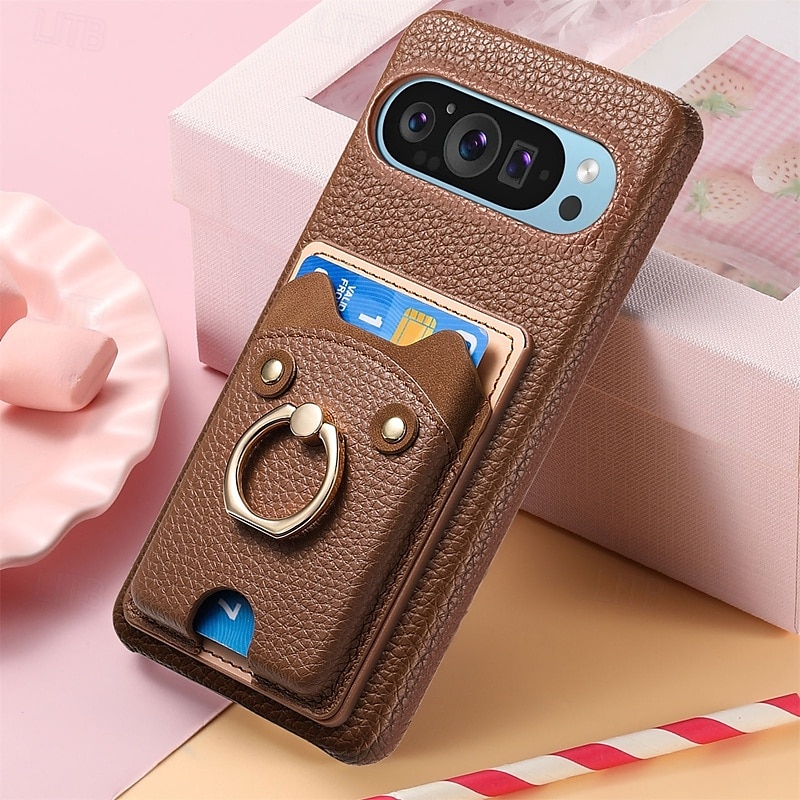 teléfono Funda Para Píxel 9 Pro Pixel 9 Pro XL Pixel 8 Pro Pixel 8 Píxel 9 Pixel 7 Pixel 7 Pro Pixel 6 Pixel 6 Pro Funda Trasera Soporte para Anillo Ranura para tarjetas Antigolpes Retro TPU Cuero de 2025 - $19.99 –P8