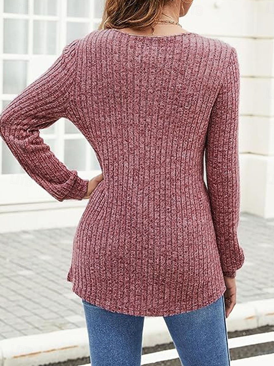 Femme Pull Chandail Pull Décontractées Flexible Couleur monochrome A côtes Col V Tricoté manche longue Hauts réguliers Tricoter Extérieur du quotidien Fin de semaine Noir Fuchsia Automne Hiver de 2025 ? $28.99 –P2
