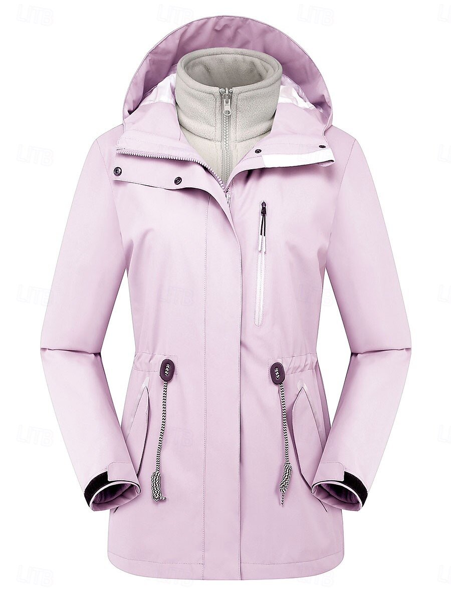 Women's Winter Jacket Outdoor Street Daily Wear Fall Winter Regular Coat Regular Fit Thermal Warm Breathable Stylish Casual Jacket Long Sleeve Plain with Pockets Full Zip Pink Purple Gray 2025 - $157.99 –P1