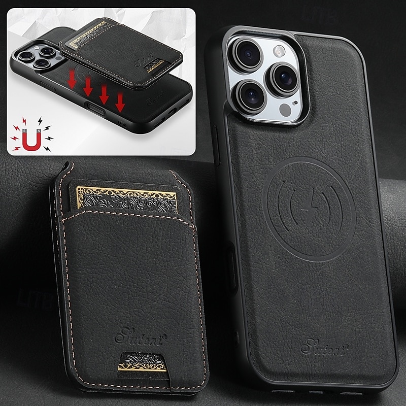 Phone Case For iPhone 16 Pro Max Plus iPhone 15 Pro Max Plus iPhone 14 13 12 Pro Max Plus iPhone 14 Pro Max iPhone 13 12 Pro Max Back Cover with Stand Holder Detachable Magnetic Retro TPU PC PU 2025 - $24.99 –P3