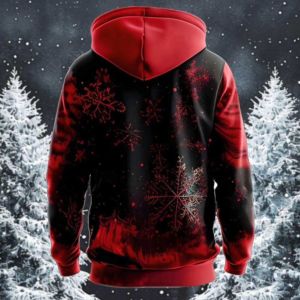 Karácsony Férfi Mikulás Kapucnis felsők Pulóver Kapucnis felsőrész Pulóver Hosszú ujj Pulóver Kapucni Divat Alkalmi 3D nyomtatás Vakáció Szabadság Utcai öltözék Nyomtatott Elülső zseb Tavasz & Ősz 2025 - $30.99 –P2