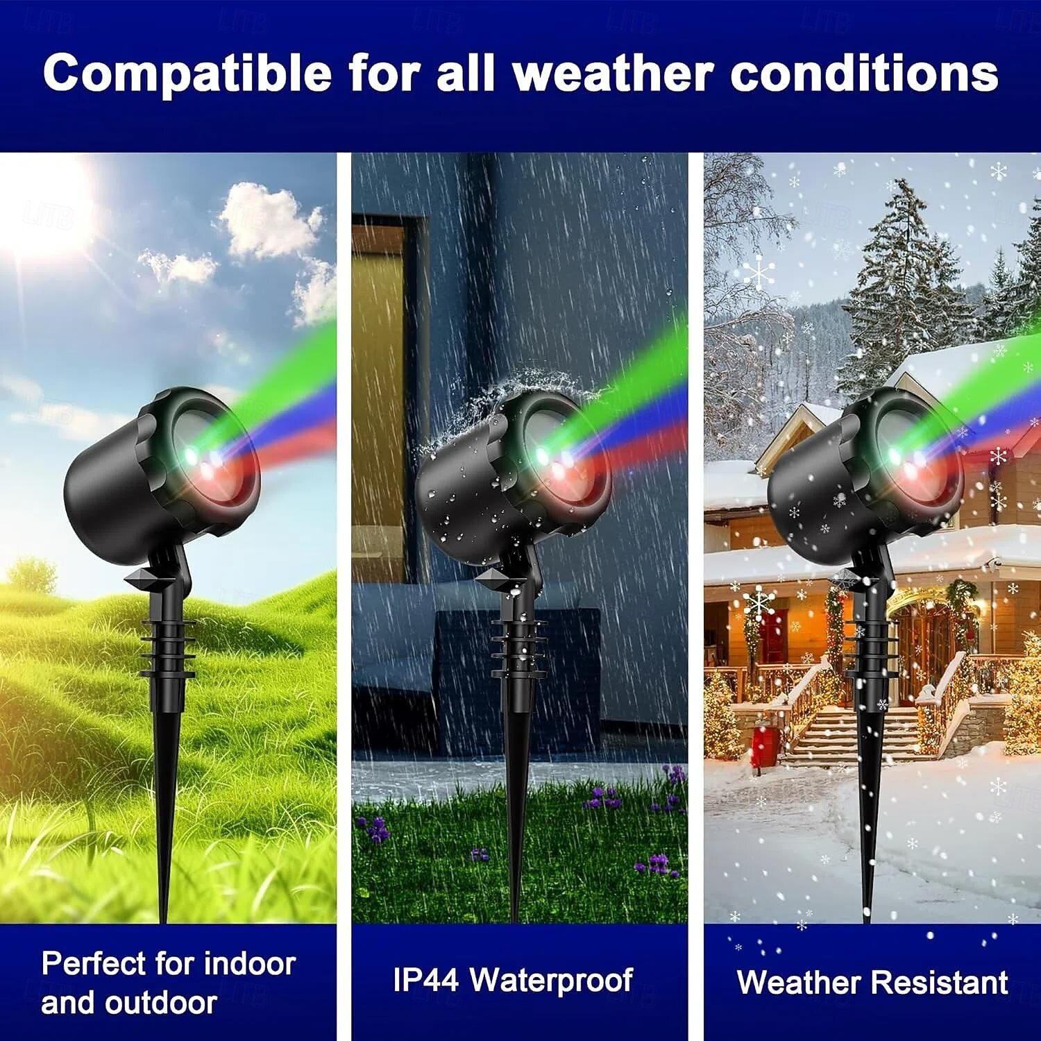 Laser Christmas Projector Lights Outdoor, 3 Color 50 Feet Projection Holiday Projector Light with Remote Control Firefly Lights Star Shower Lazer Lights Christmas Decorations Outdoor for Party Garden 2025 - $63.99 –P6