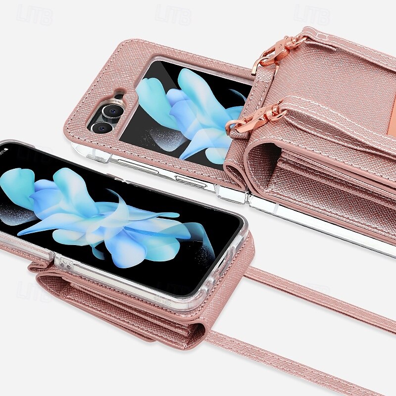 telefono Custodia Per Capovolgi Z 6 Z Flip 5 Z Flip 4 Z Flip 3 Per retro con cordino Slot per schede Resistente agli urti Retrò TPU pelle sintetica del 2025 a $30.99 –P4
