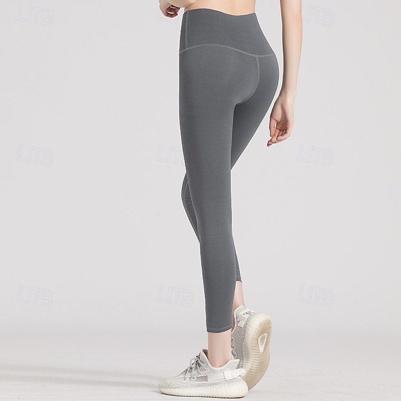 Damskie Spodnie do jogi Legginsy z podszewką z polaru Legginsy do jogi Podnoszenie pośladków Wyszczuplenie brzucha Wysoka talia Pilates Trening w siłowni Joga Rajstopy Jednokolorowe Jasna kawa Czarny 2026 - $12.99 –P4