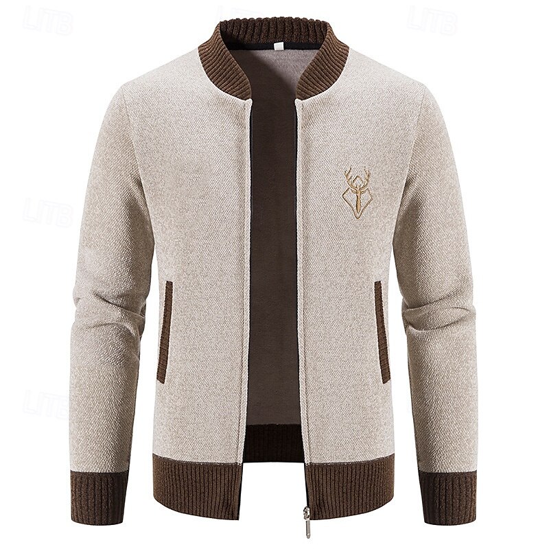Homens Sueter Cardigan Suéter Cortado Suéter com zíper Suéter de malha Estriado Tricotar Padrão Patchwork Bolsos Bloco de cor Colarinho Chinês Moda Clássico Roupa Diária Encontro Roupa Outono de 2025 por $29.99 –P3