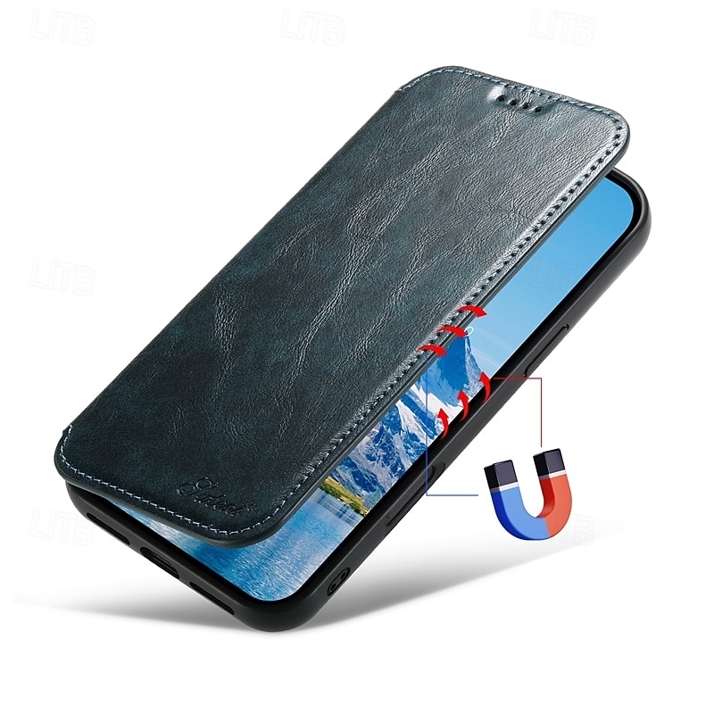 телефон Кейс для Назначение iPhone 17 Pro Max 17 Air i16 15 14 Pro Max Plus 13 12 Pro Max Кейс на заднюю панель со стендом Магнитный Поддержка беспроводной зарядки Ретро ТПУ Кожа PU 2025 - $22.99 –P7