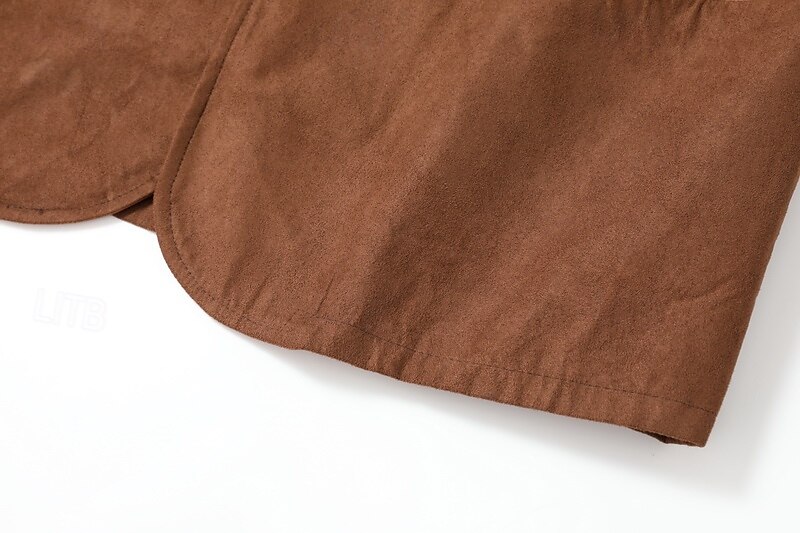Pánské Rüzgarlık Bunda z umělého semiše Westernová kožená bunda Denní Dovolená Zahřívací Fleece límec Bez fleece podšívky Podzim zima Bez vzoru Módní Šik ven Kapuce Standardní Hnědá Khaki Šedá Saka 2025 - $90.99 –P6