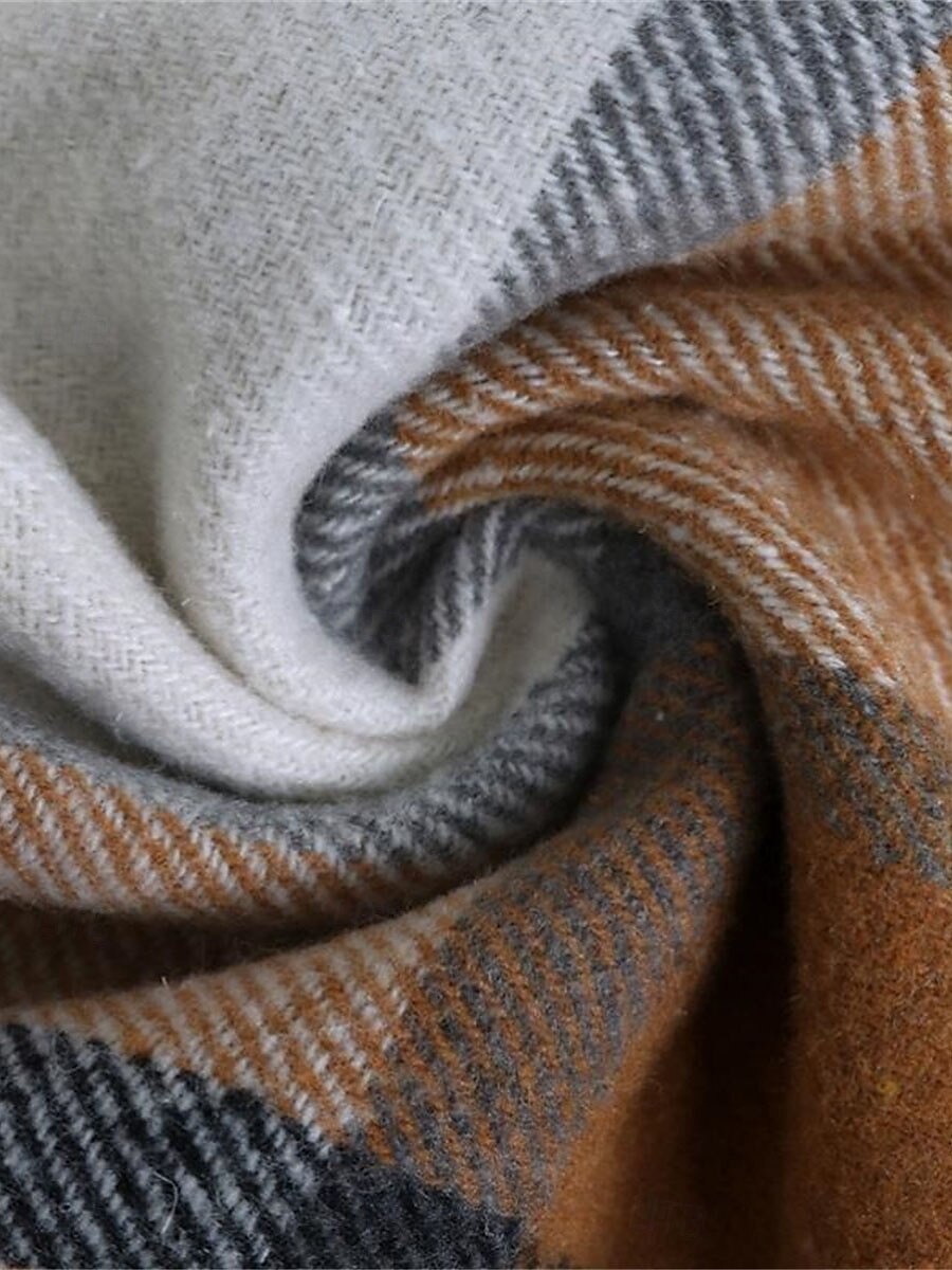 Dam Vinterkappa Hoodiejacka Utomhus Gata Dagliga kläder Höst Vinter Lång Täcka Normal Håller värmen Andningsfunktion Stylish Ledigt Jacka Långärmad Ränder och pläd Med fickor Blixtlås i fullängd Kaki 2025 - $73.99 –P3