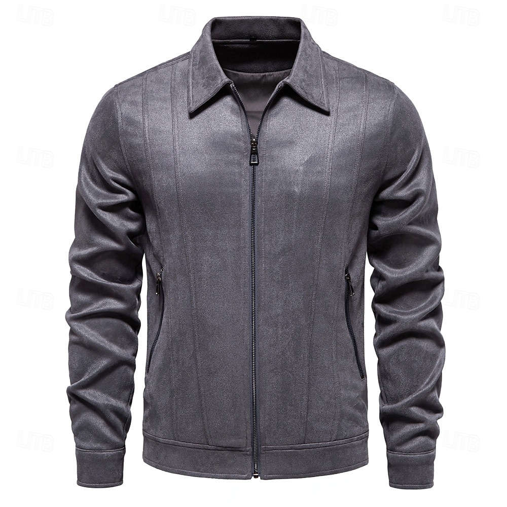 Homme Veste décontractée Veste en faux suède Veste en daim marron Casual Quotidien Coupe-vent Le style rétro Automne hiver Couleur unie / unie Décontractées Revers Normal Noir Marron Vert Grise Veste de 2025 ? $63.99 –P9