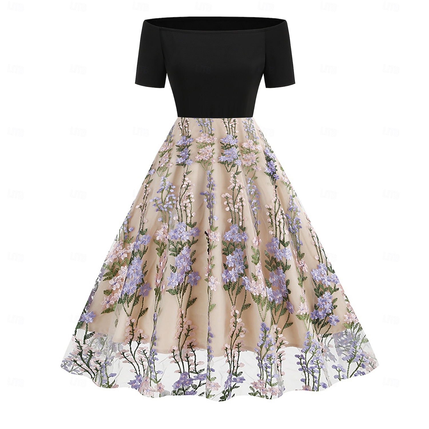 1950s Retro Vintage Dress Swing Dress Flare Dress Floral Fit & Flare Swing Fancy Dress Women's Carnival New Year Masquerade Casual Daily Bachelorette Party Adults' Dress 2026