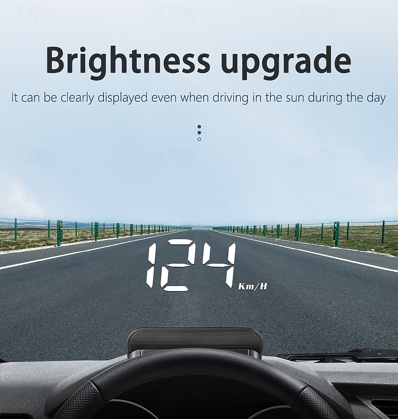 Car HUD Head Up Display Car Portable Speed Monitor Car Universal HUD with OBD Cable Speedometer Engine RPM Warning Mileage Measurement All in One 2025 - $33.99 –P9