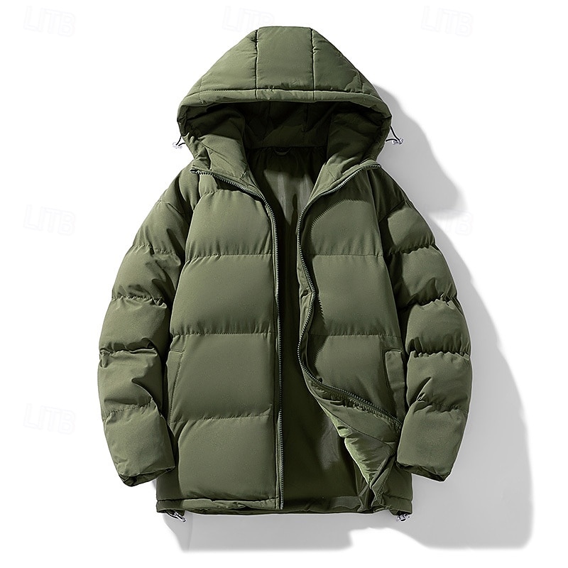 Herren Wintermantel puffer jacket Gefütterte Jacke Tasche Polyester Freizeitskleidung Verabredung Urlaub Standard Modisch Brautkleider schlicht Komfortabel warm Herbst Winter Solide / einfarbig 2025 - $45.99 –P10