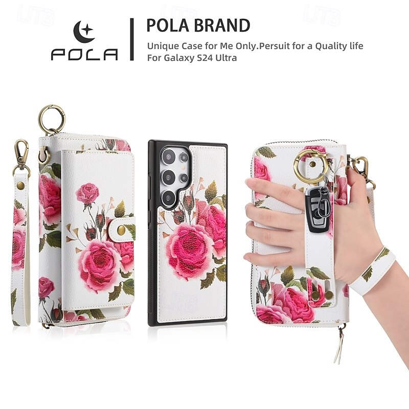 Phone Case For S24 S24 Ultra Plus S23 Ultra Plus S23 S22 S22 Plus Ultra Back Cover Wallet Case Zipper with Wrist Strap Card Slot Retro TPU PU Leather 2025 - $34.99 –P5