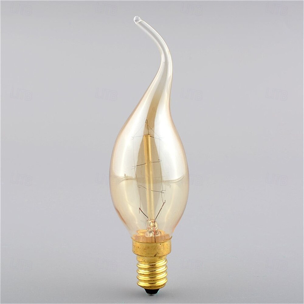 Lampe à bougie rétro C35L 40 W E14 Ampoule Edison vintage à intensité variable, lumière à incandescence décorative pour la maison &barre 1/10 pièces de 2025 ? $11.99 –P4