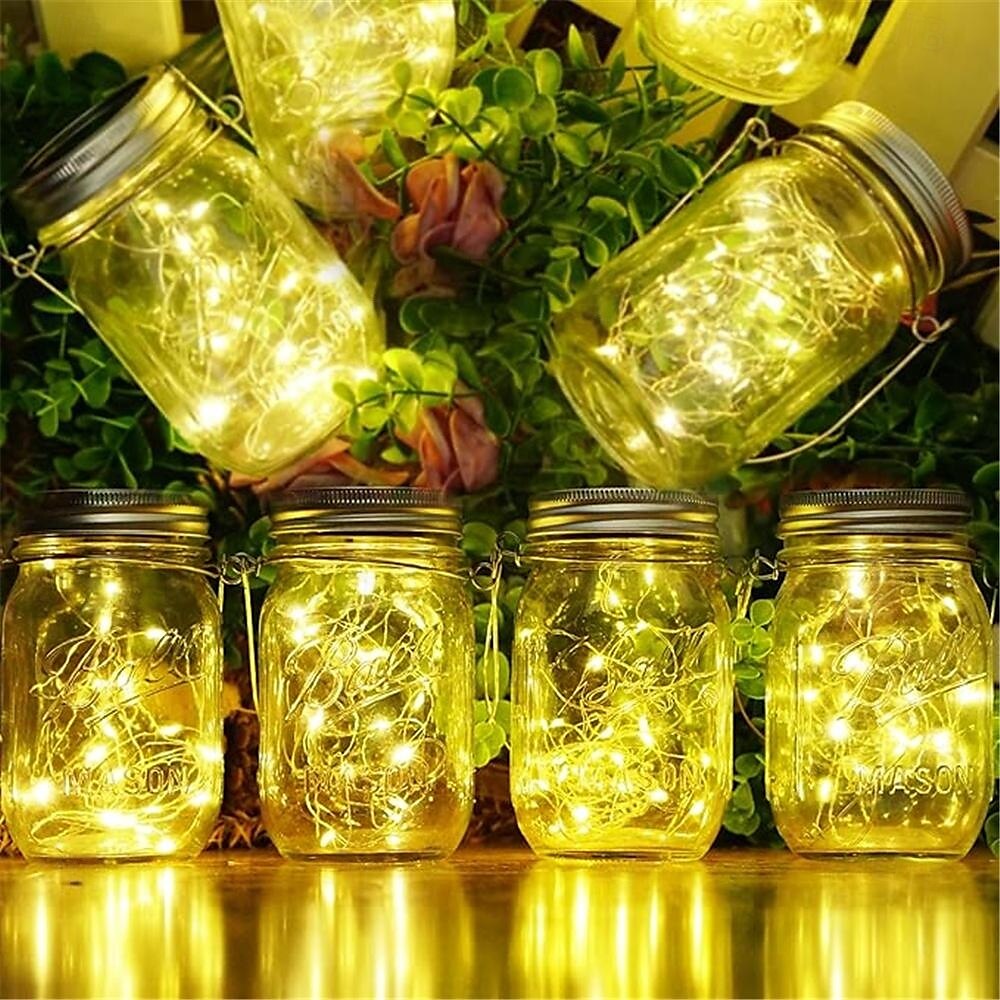 6 τμχ 2m ηλιακά φωτάκια φαναριού led, 20 led φωτάκια κήπου για χριστουγεννιάτικο γάμο & διακόσμηση εξωτερικού χώρου ζεστό λευκό, λευκό, μωβ, ροζ, κόκκινο, πράσινο, μπλε και κόκκινο χρώμα πηγής 2025 - $39.99 –P11